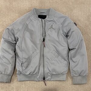Jordan Light Gray Bomber Jacket Youth Medium